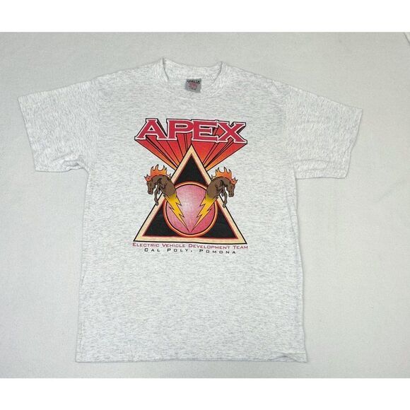 Vintage 90s Apex Electric Vehicle Team Cal Poly College Shirt Lg Single Stitch - Picture 2 of 8